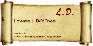 Lovassy Dénes névjegykártya