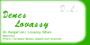 denes lovassy business card
