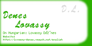 denes lovassy business card